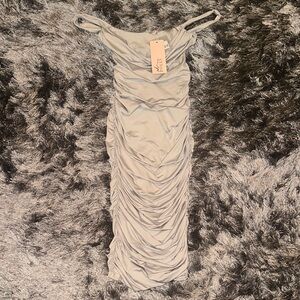 Oh Polly NWT Gray Ruched Dress Size 4